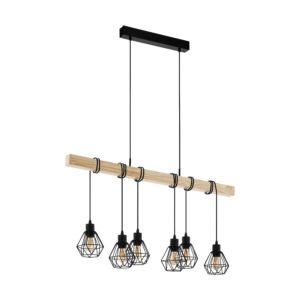 Κρεμαστό φωτιστικό 6φωτο TOWNSHEND 5 Μαύρο