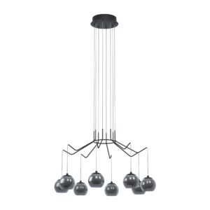 Κρεμαστό 8φωτο φωτιστικό dimmable ROVIGANA Μαύρο