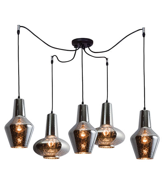 Κρεμαστό 5φωτο Φωτιστικό Οροφής Χρώμιο ZAMBELIS LIGHTS