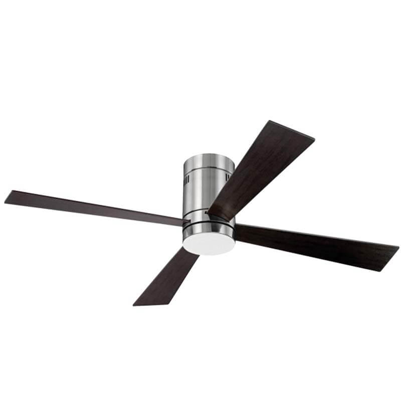 Ανεμιστήρας Οροφής Με Φως Led Χρώμιο Ματ με Καφέ Πτερύγια ZAMBELIS LIGHTS
