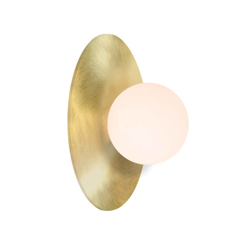 Απλίκα Φωτιστικό Τοίχου Χρυσό Ματ με Λευκό Οπάλ Γυαλί ZAMBELIS LIGHTS