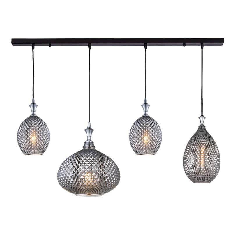 Κρεμαστό Φωτιστικό Πολύφωτο Ράγα για 4 Λαμπτήρες E27 σε Μαύρο Χρώμα ZAMBELIS LIGHTS