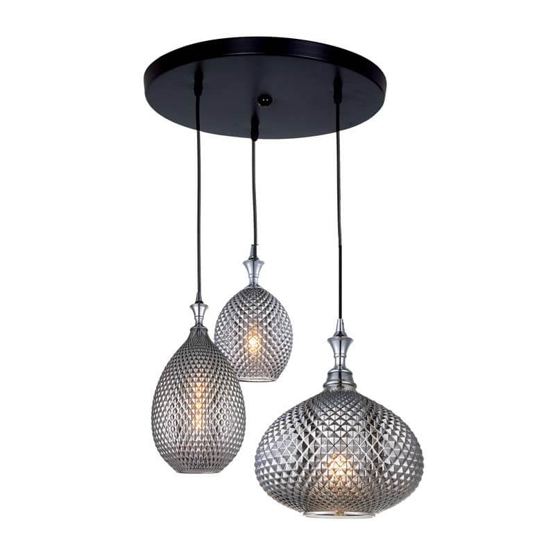 Κρεμαστό Φωτιστικό Τρίφωτο E27 σε Γκρι Χρώμα ZAMBELIS LIGHTS