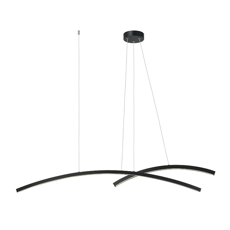 Κρεμαστό Φωτιστικό Οροφής Ράγα Led Αλουμινίου Μαύρο ZAMBELIS LIGHTS