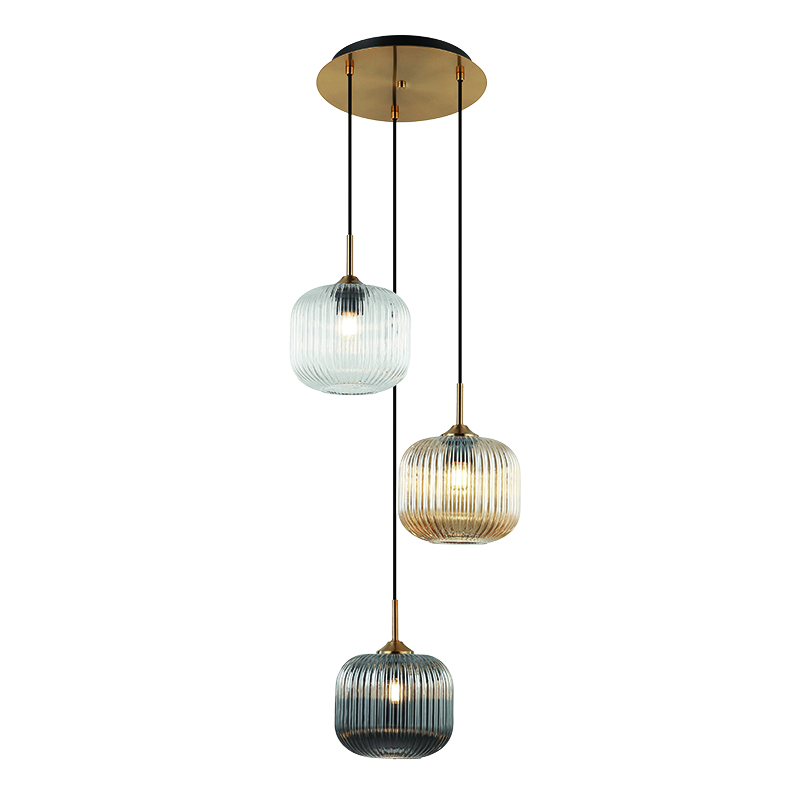 Κρεμαστό Φωτιστικό Οροφής Γυάλινο Φυμέ/Σαμπανί/Διάφανο ZAMBELIS LIGHTS