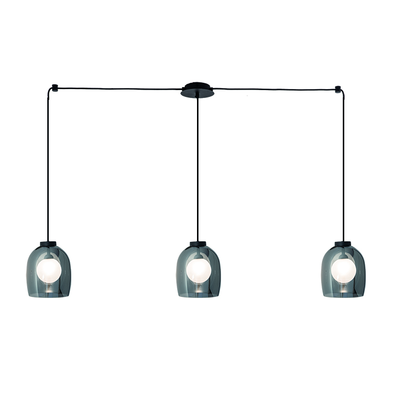 Κρεμαστό Φωτιστικό Οροφής Ράγα Γυάλινο Φυμέ ZAMBELIS LIGHTS