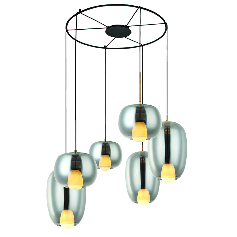 Κρεμαστό Φωτιστικό Οροφής Γυάλινο Φυμέ ZAMBELIS LIGHTS