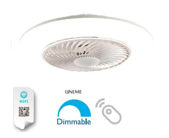 Lineme Cierzo Ανεμιστήρας Οροφής 55cm με Φως και Τηλεχειριστήριο Λευκός