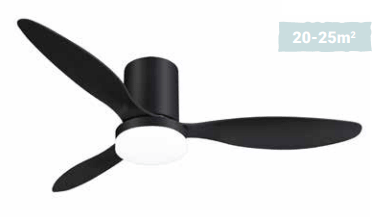 Hebe Ανεμιστήρας Οροφής 132cm με Φως και Τηλεχειριστήριο Μαύρο