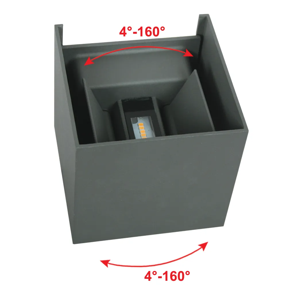 GEKAS Επίτοιχο Στεγανό Φωτιστικό Box 2x4W Ανθρακί