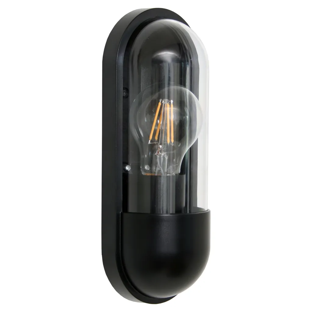 GEKAS Επίτοιχο Φωτιστικό Oval E27 max15W Μαύρο