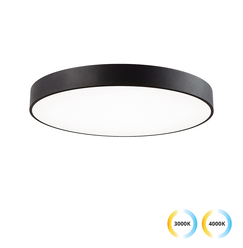 Viokef Πλαφονιέρα Μαύρη D:600 Madison 3000K/4000K