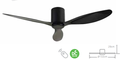 Lineme Hebe No light Ανεμιστήρας Οροφής 132cm με Τηλεχειριστήριο Μαύρο