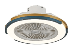 Lineme HELVIA Ανεμιστήρας Οροφής 50cm με Φως και Τηλεχειριστήριο Χρυσό / Ανθρακί