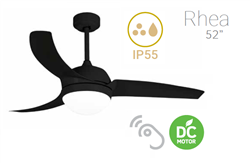Lineme Rhea Ανεμιστήρας Οροφής 132cm με Φως και Τηλεχειριστήριο Μαύρο
