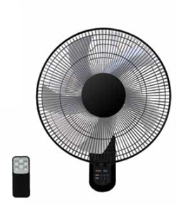 Lineme Επίτοιχος Ανεμιστήρας 45cm με Τηλεχειριστήριο Μαύρο