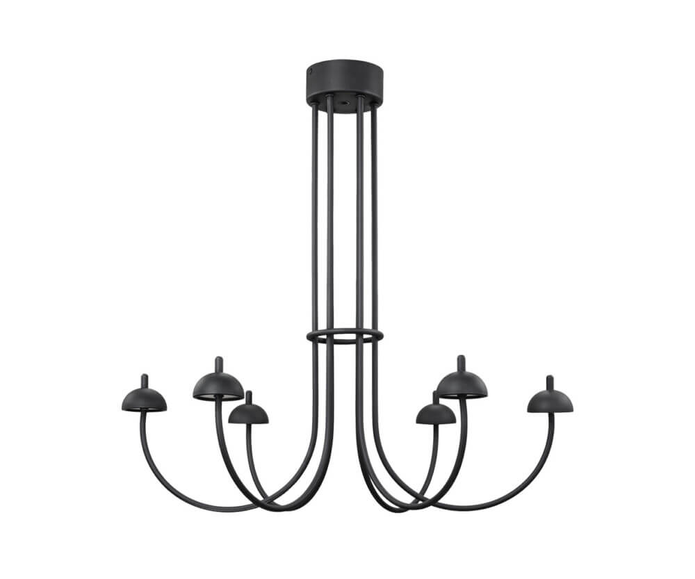 Κρεμαστό 6φωτο 01581 LED 30W Μαύρο