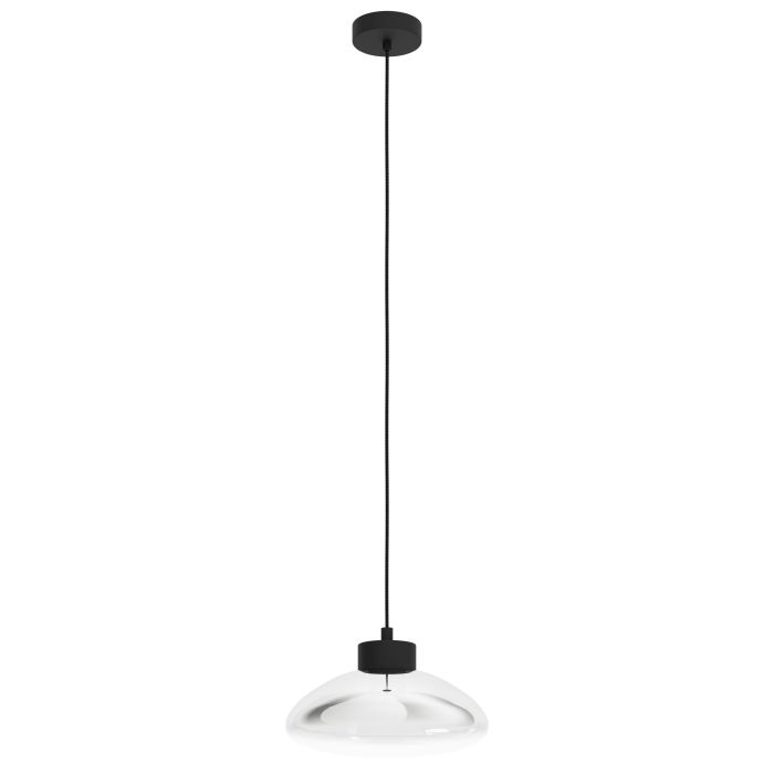 Κρεμαστό Μονόφωτο SARNARRA 6W 2700K 30.5cm Μαύρο-Διαυγές