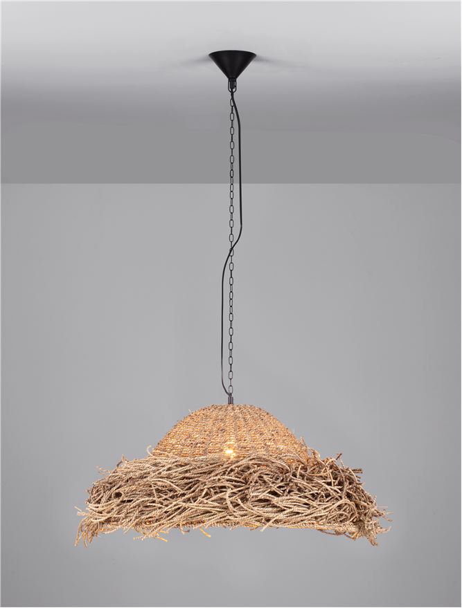 Κρεμαστό Φωτιστικό E27 1x12W 65x30cm Natu