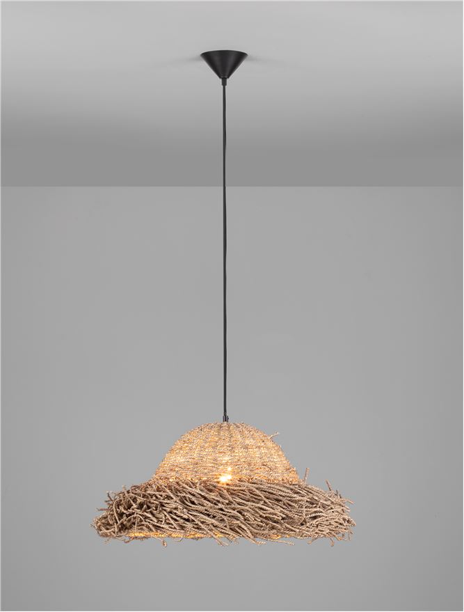 Κρεμαστό Φωτιστικό E27 1x12W 52.5x28cm Natu