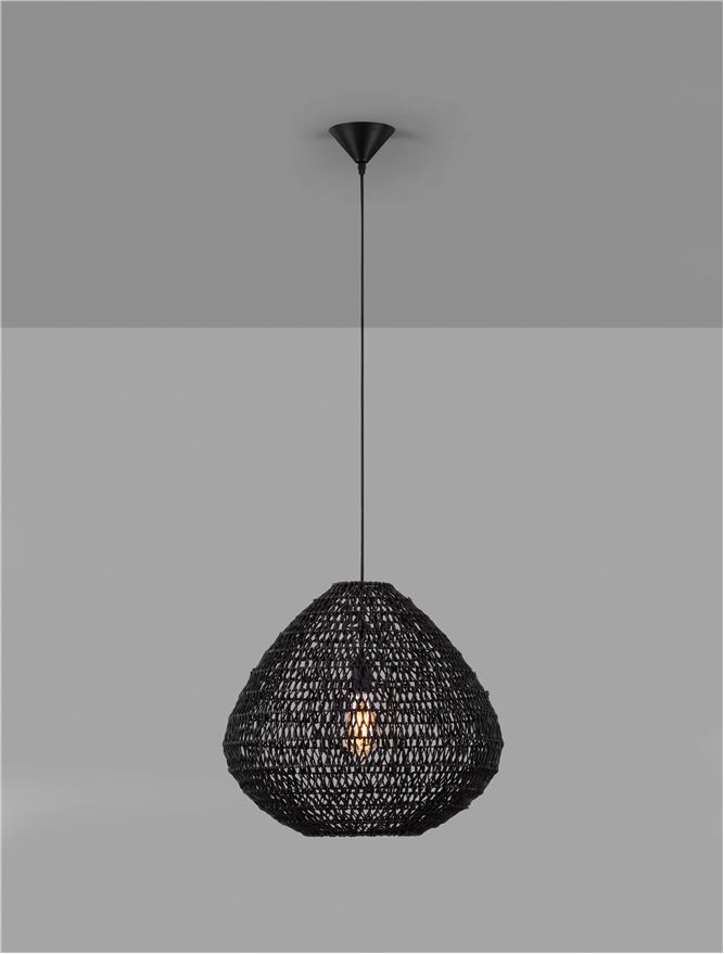 Κρεμαστό Φωτιστικό E27 1x12W 50x45cm Melody Μαύρο