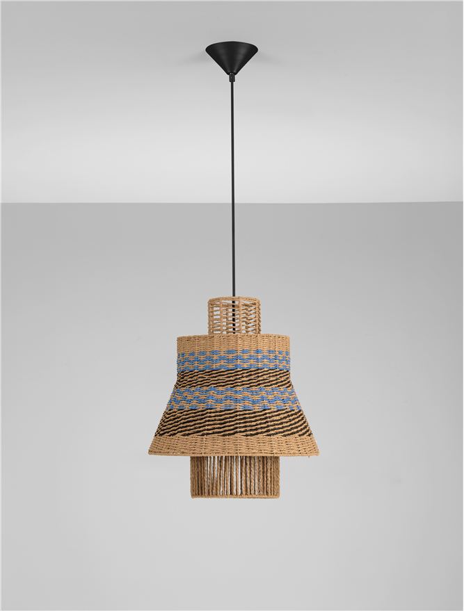Κρεμαστό Φωτιστικό E27 1x12W 40×46.5cm Copos Μαύρο/Μπλε