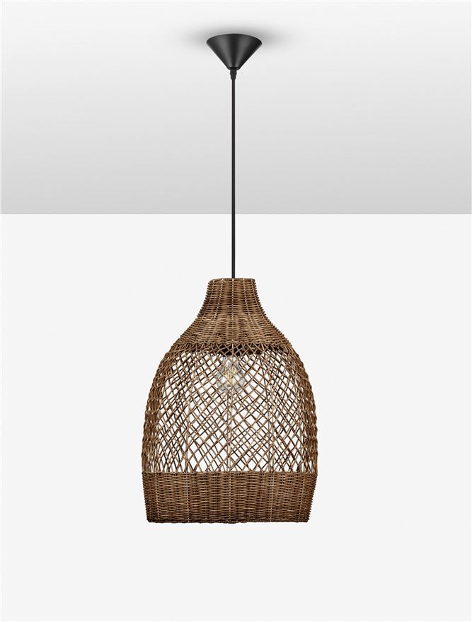 Κρεμαστό Φωτιστικό E27 1x12W 35x50cm Solita Καφέ