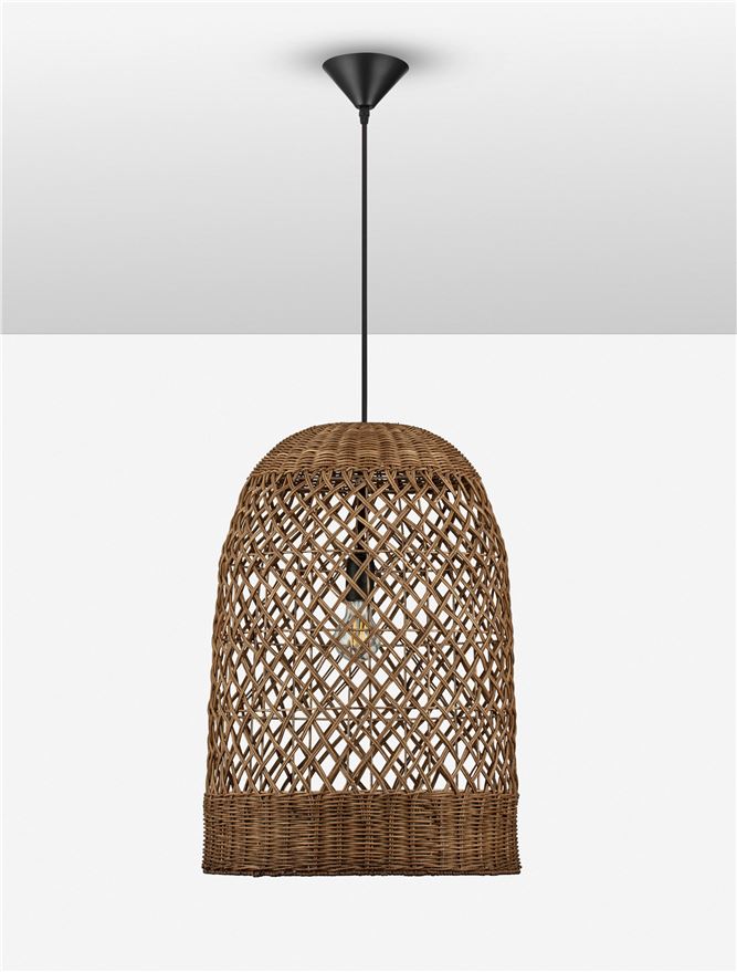 Κρεμαστό Φωτιστικό E27 1x12W 41×58.5cm Solita Καφέ