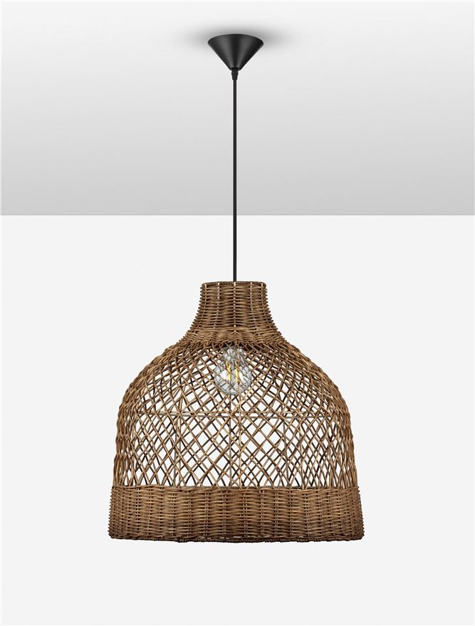 Κρεμαστό Φωτιστικό E27 1x12W 40.5×41.5cm Solita Καφέ