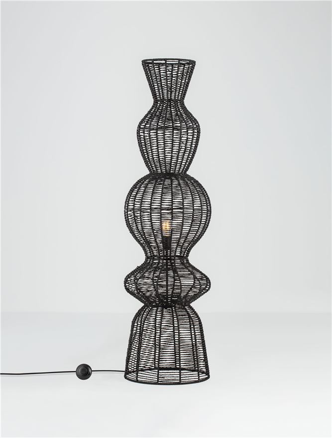 Επιδαπέδιο Φωτιστικό E27 1x12W 38x136cm Breena Μαύρο