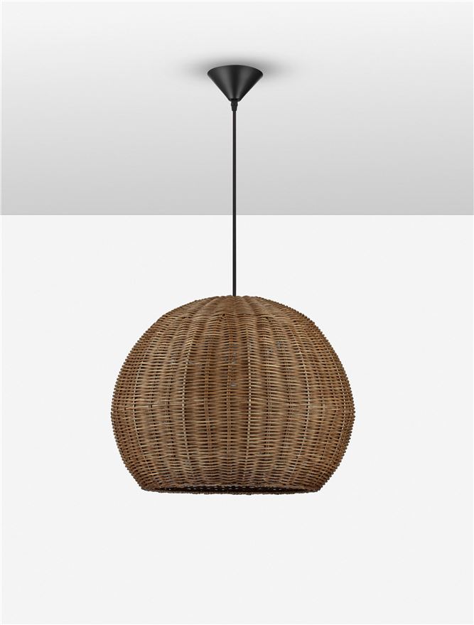 Κρεμαστό Φωτιστικό E27 1x12W 39×31.5cm Rielo Καφέ