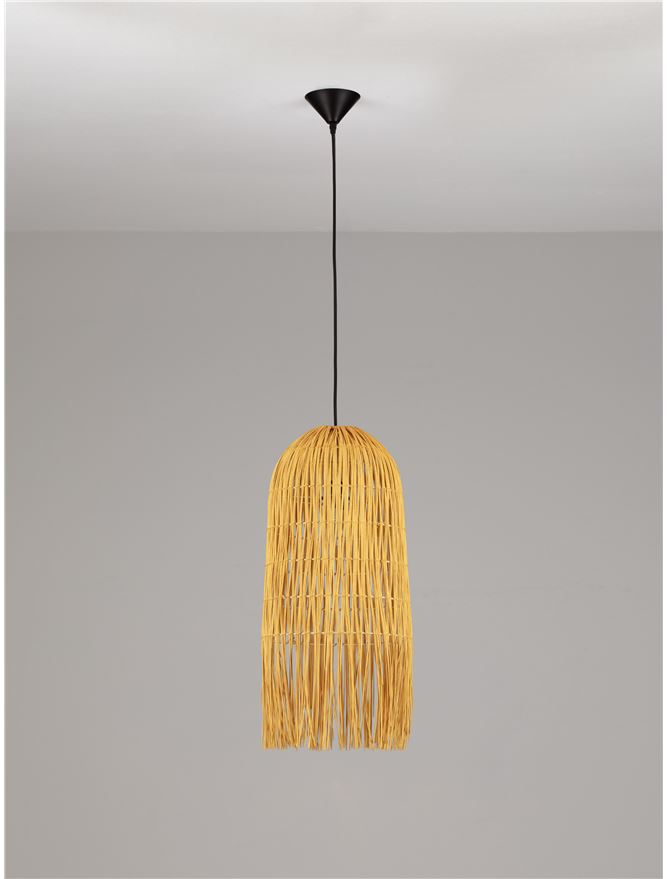 Κρεμαστό Φωτιστικό E27 1x12W 29x194cm Vena Κίτρινο