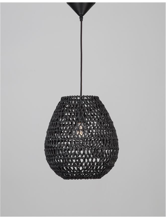 Κρεμαστό Φωτιστικό E27 1x12W 30.5x33cm Griffin Μαύρο