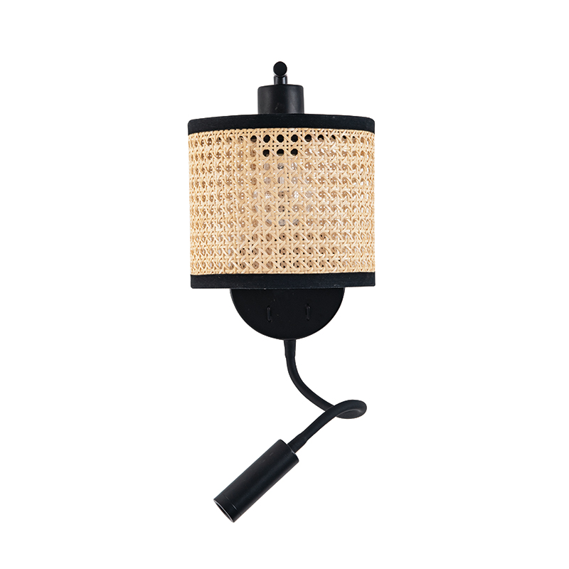 Απλίκα Τοίχου Διπλό 20355 LED 3W 1xE27 40W MAX 25×15.5x35cm Σκοινί