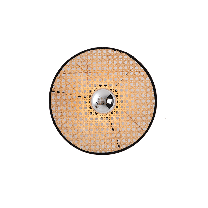 Φωτιστικό Τοίχου 22175 E27 20W 25×10.5cm Μαύρο-Ψάθα