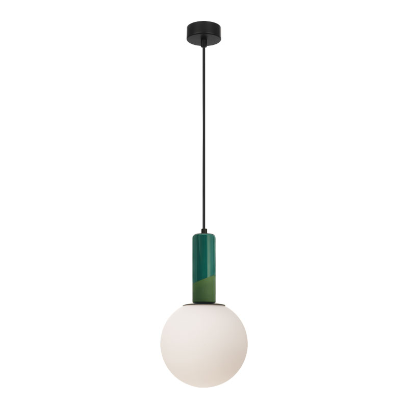 Μονόφωτο PORSA E27 5W MAX 20x35cm Πράσινο-Οπάλ