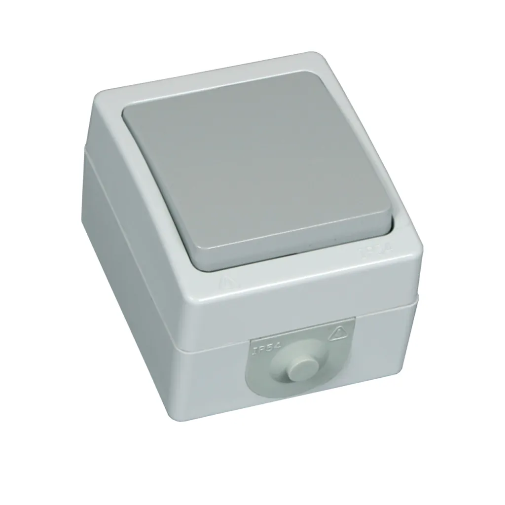 Μπουτόν Στεγανό 2500W Πλαστικό Ασημί 10A IP54