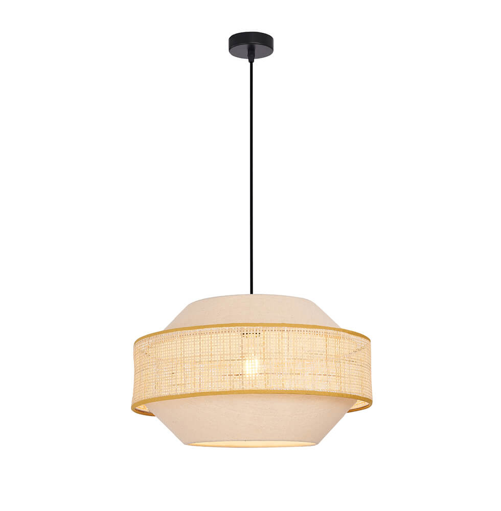 Κρεμαστό Μονόφωτο Erica E27 60W 45x150cm Ύφασμα-Ραττάν