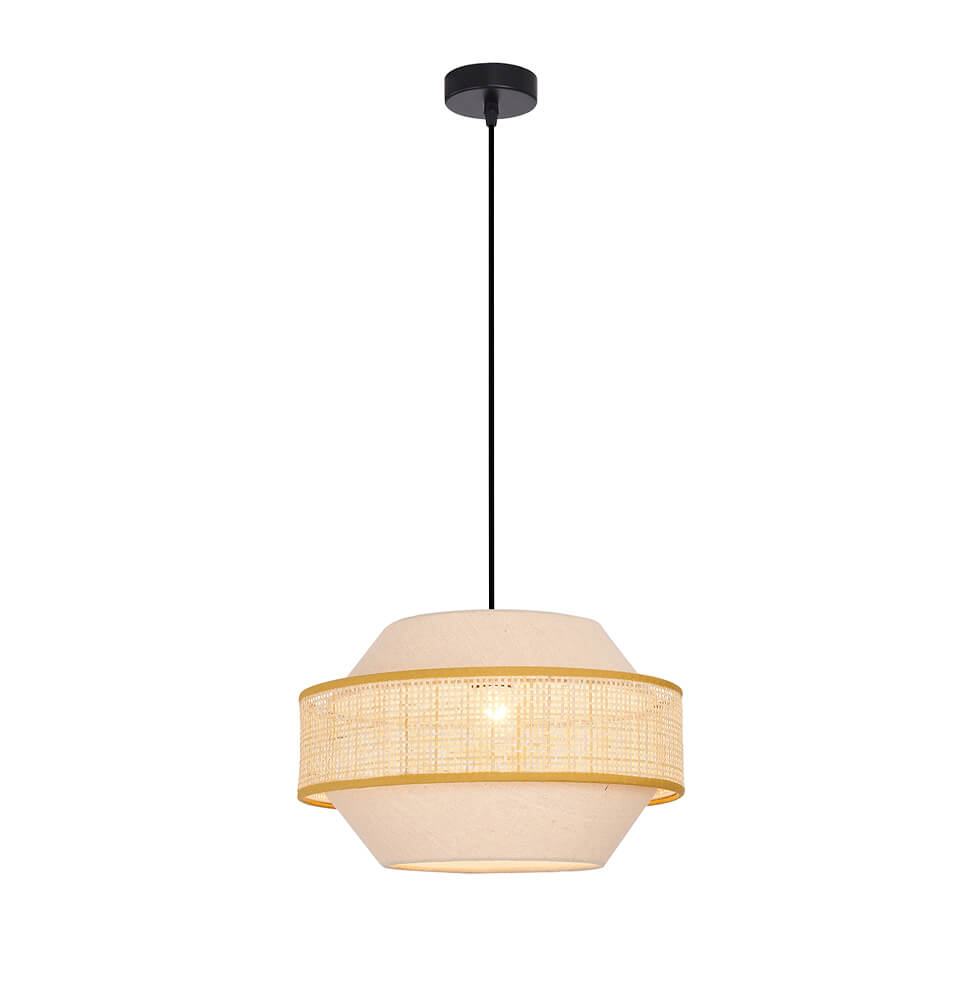 Κρεμαστό Μονόφωτο Erica E27 60W 35x150cm Ύφασμα-Ραττάν