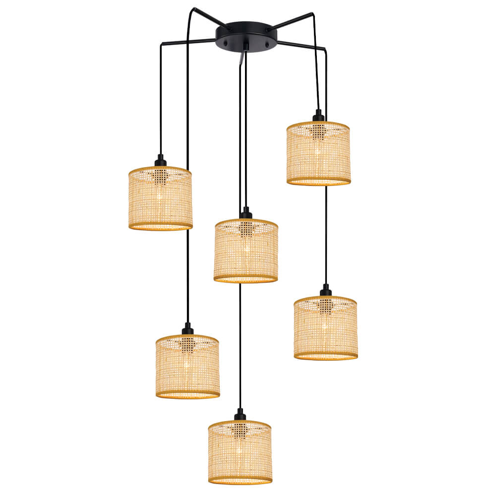 Κρεμαστό Πολύφωτο Erica E27 40W 58x150cm Ραττάν
