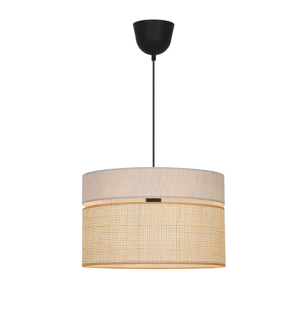 Κρεμαστό Μονόφωτο Andaman E27 40W 40x131cm Ύφασμα-Μαύρο