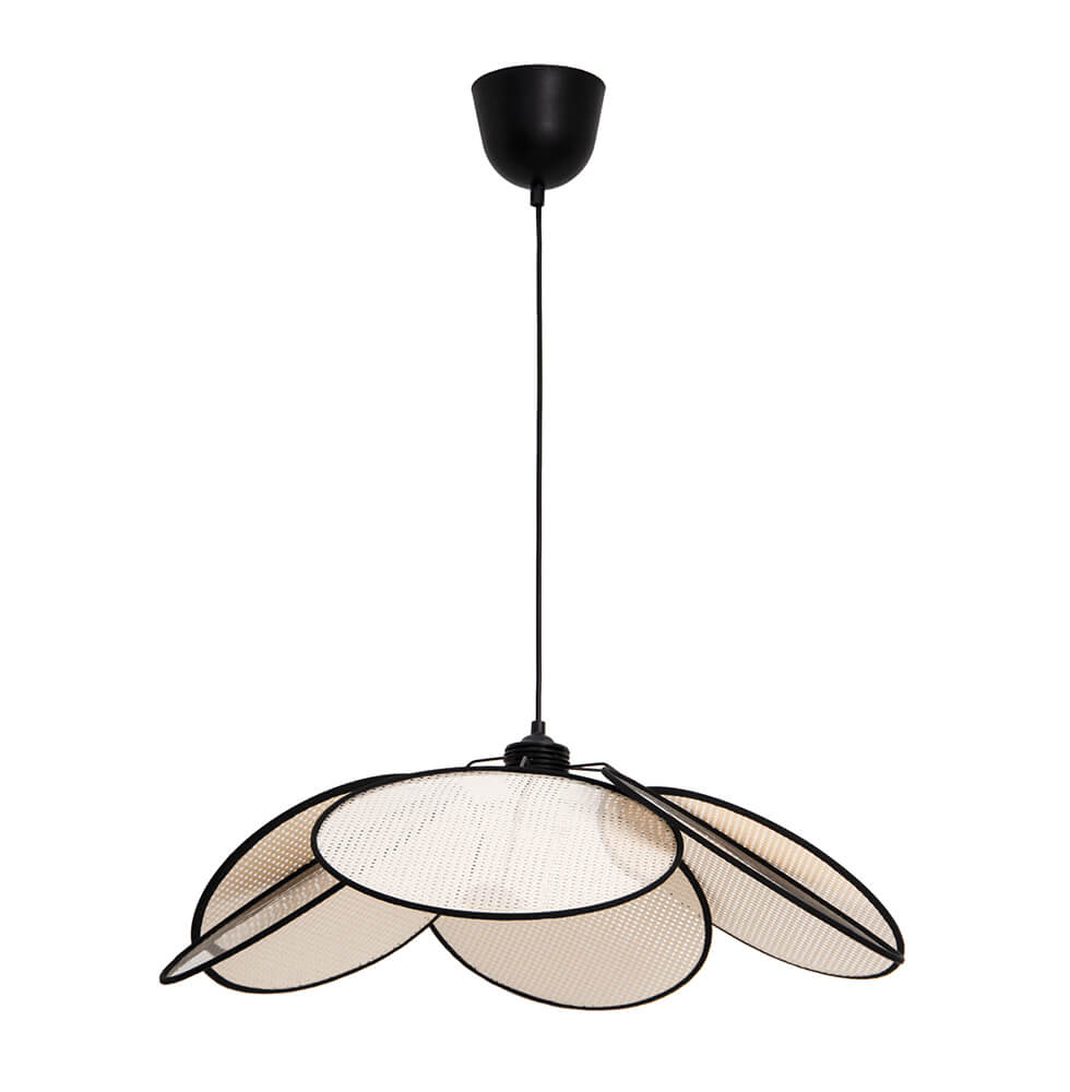 Κρεμαστό Μονόφωτο Margaret E27 40W 70x150cm Ρατάν-Μαύρο
