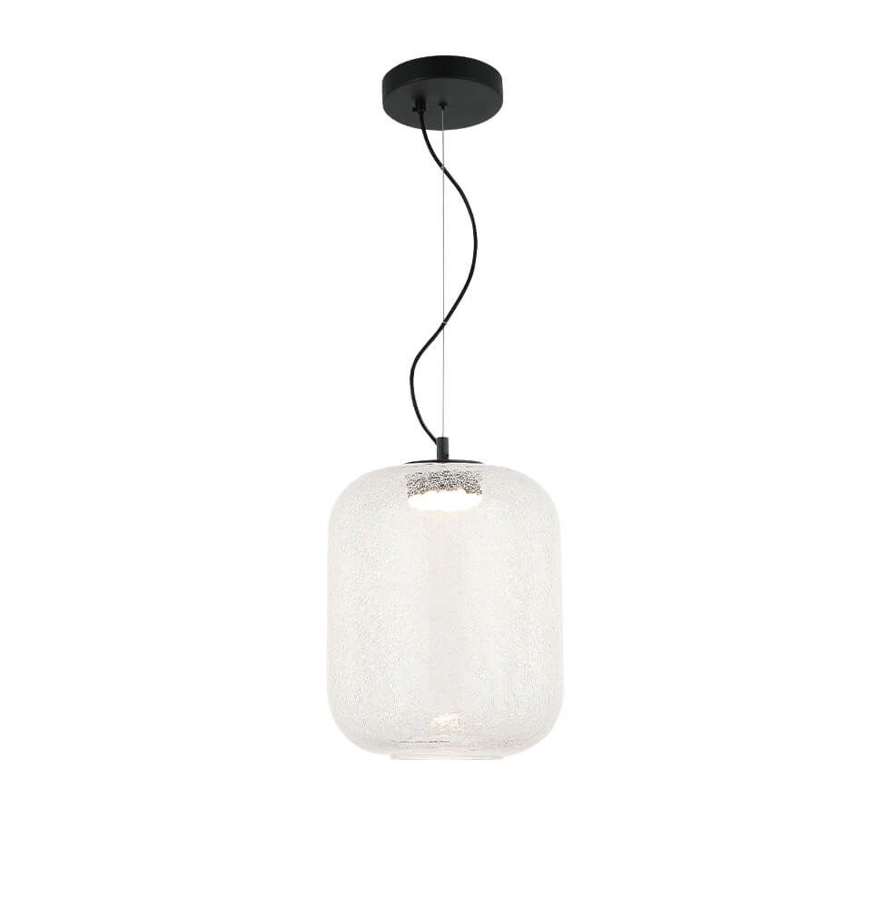 Κρεμαστό Μονόφωτο Kiva LED 13W 23x150cm Διάφανο-Μαύρο