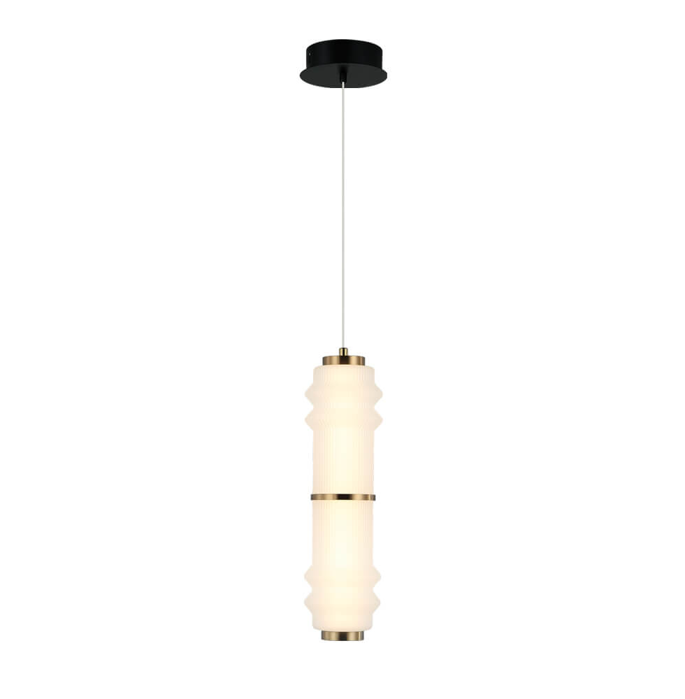Κρεμαστό Μονόφωτο Dereck LED 14W 10.5x195cm Λευκό-Μπρονζέ-Μαύρο