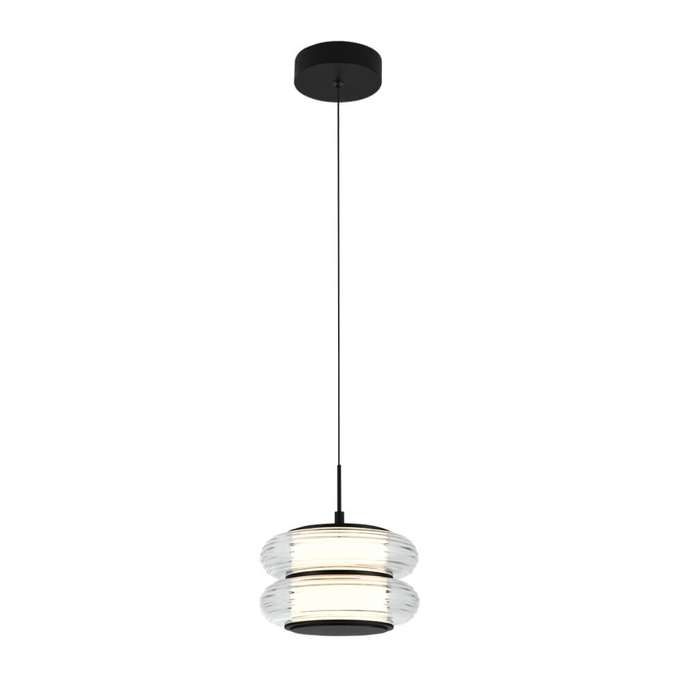 Κρεμαστό Μονόφωτο Glossy LED 12W 20×144.1cm Διάφανο-Μαύρο