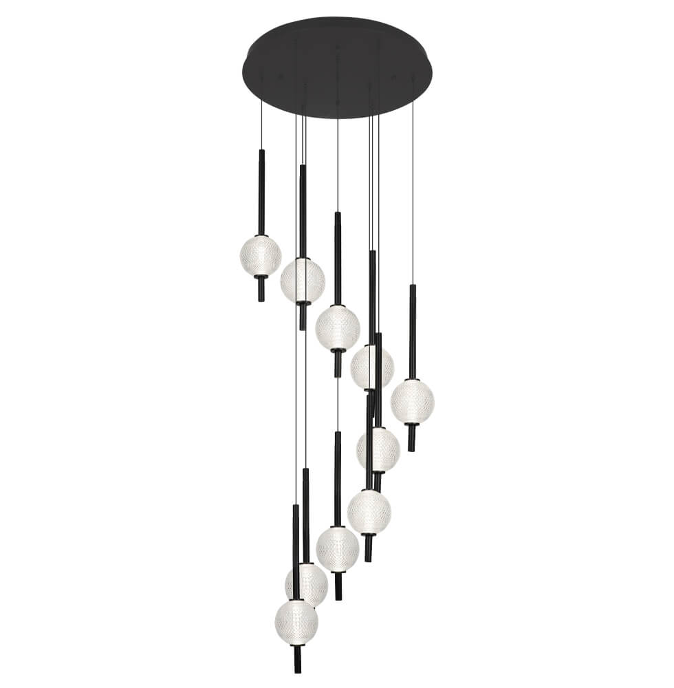 Κρεμαστό 10/Φωτο Abeona LED 37W 50x300cm Μαύρο-Διάφανο