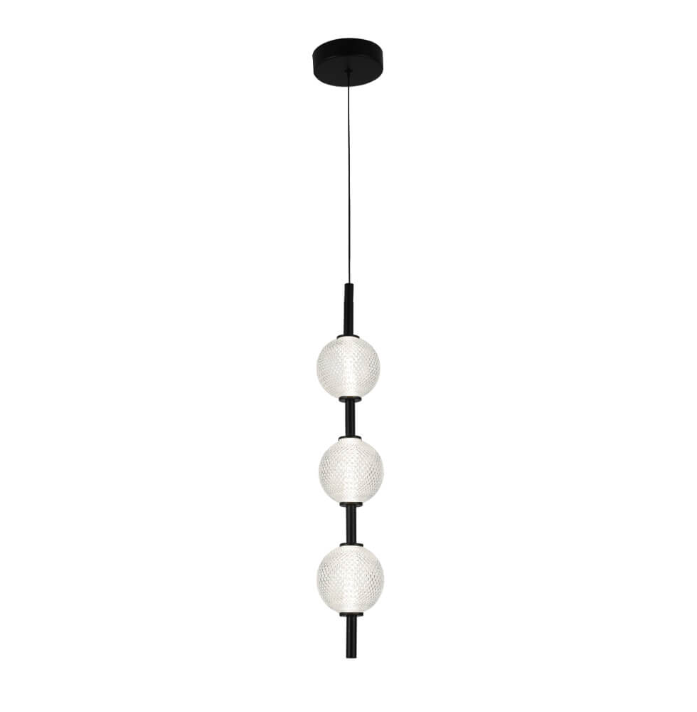 Κρεμαστό Φωτιστικό Abeona LED 12W 10x180cm Μαύρο-Διάφανο