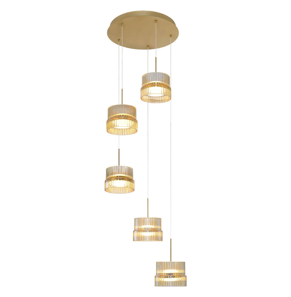 Κρεμαστό 5/Φωτο Luxe LED 57W 45x155cm Μελί-Οξυντέ