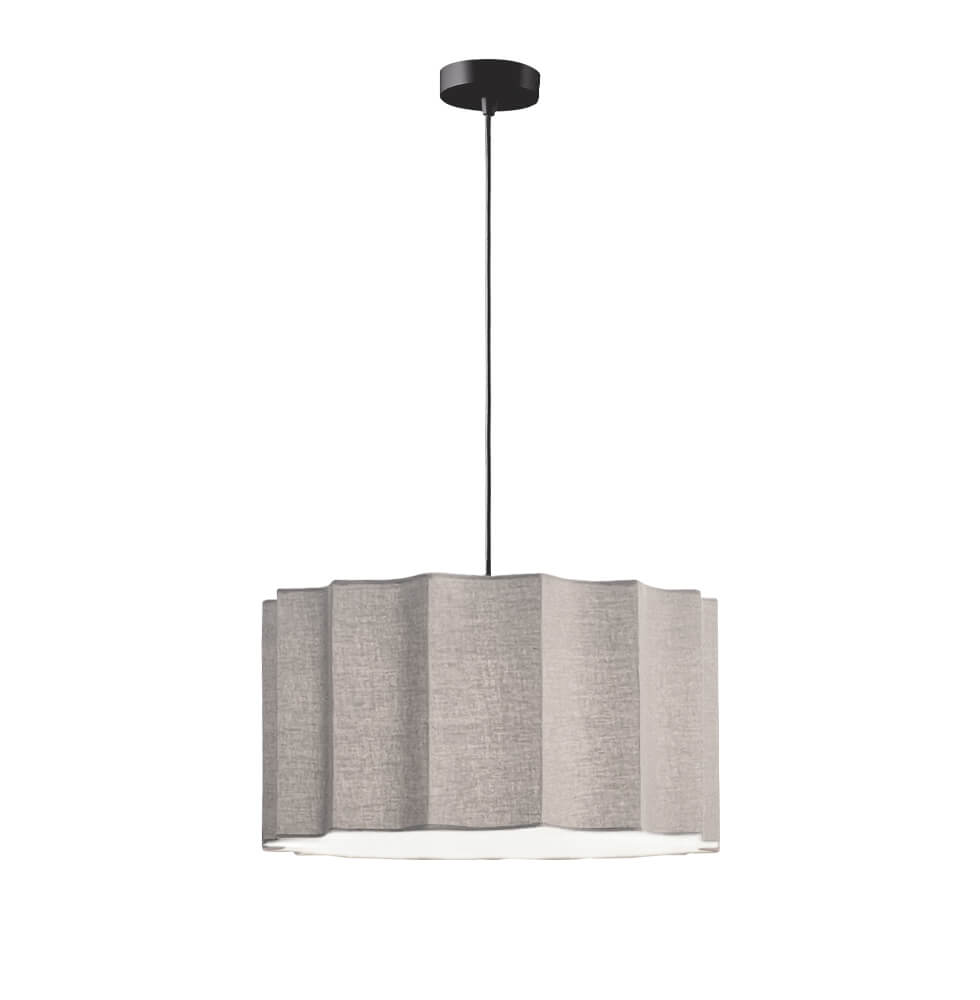 Κρεμαστό Μονόφωτο Wavy E27 LED 14W 40x115cm Γκρι-Μαύρο