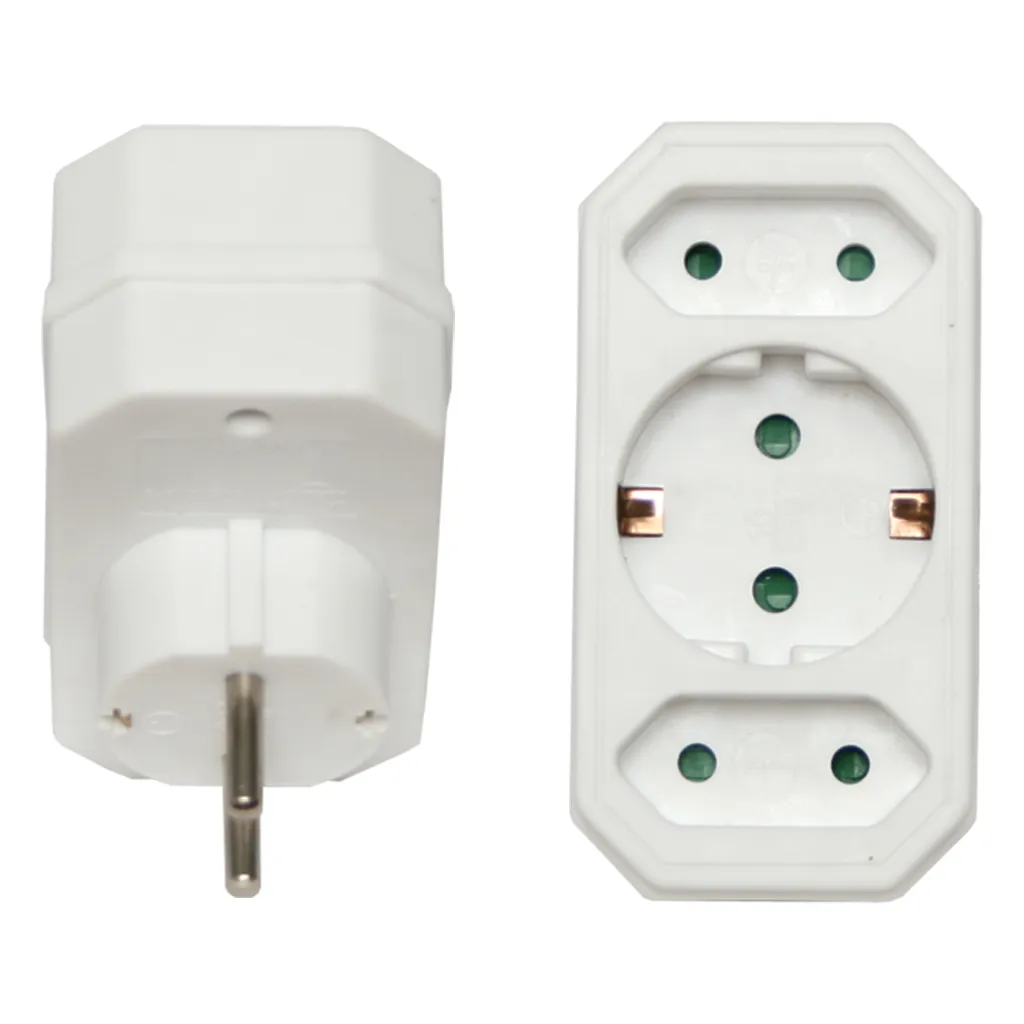 Αντάπτορας από Σούκο σε Σούκο & 2 Διπολικά 3600W Πλαστικό Μαύρο